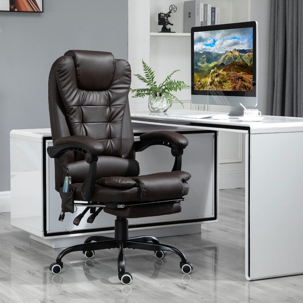 Massage Office Chair, Reclining Office Chair with Footrest