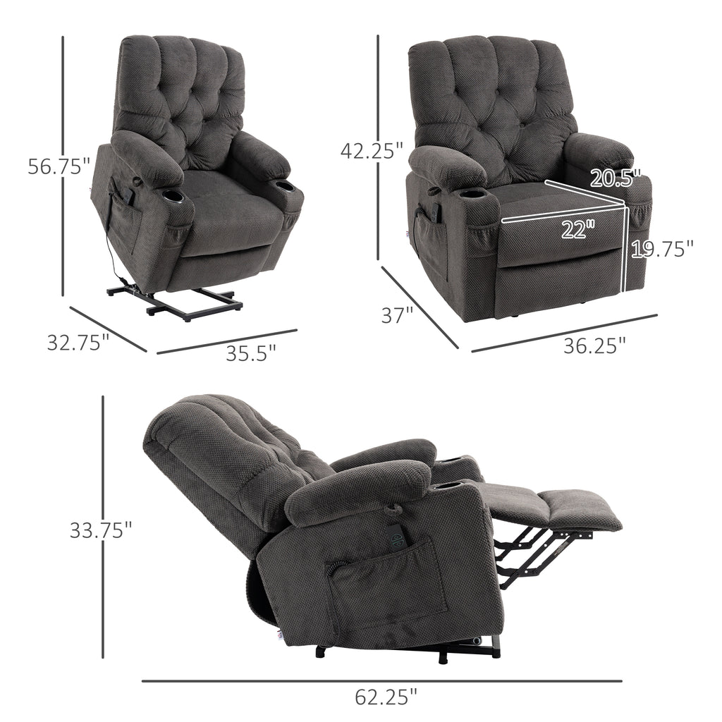 Reclining Chair, Upholstered Sofa Chair with Lumbar Support, Recliner Chair  for Elderly 