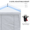 19' x 10' Pop Up Canopy with Sidewalls, Height Adjustable Large Party Tent with Leg Weight Bags, Double Doors and Wheeled Carry Bag