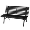 Outdoor Bench Patio Bench Aluminum Lightweight Park Bench with Slatted Seat, for Lawn, Park, Deck, Black