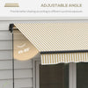 12' x 10' Retractable Awning, 280gsm UV Resistant Sunshade Shelter for Deck, Balcony, Yard, Beige and White