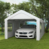 10' x 20' Carport, Heavy Duty Portable Garage, with 4 Mesh Windows and 2 Doors, White