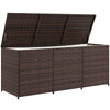 Outdoor Storage Box w/ Inner Liner, PE Rattan Wicker Deck Box for Indoor & Outdoor, Patio Furniture Cushions, Pool Toys, Garden Tools, Brown