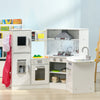 Play Kitchen Set for Kids w/ Apron and Chef Hat, Ice Maker White