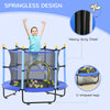 4.6' Trampoline for Kids with Safety Enclosure & Ball Pit, Blue