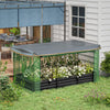 Galvanized Steel Planter Box with Crop Cage and Shade Cloth, Raised Garden Bed for Flowers, Vegs and Herbs, Gray