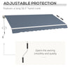 12' x 10' Manual Retractable Awning Outdoor Sunshade Shelter with Adjustable & Versatile Design