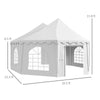 22.3' x 16.4' Large Party Tent Canopy Shelter with Carrying Bags and 2 Doors for Parties, Wedding, Events, BBQ Grill