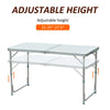 47" Portable Camping Table Aluminum Camping Folding Camp Table w/ Carrying Handle