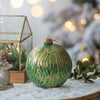 Antique Glass Christmas Ornaments, Set of 4 Decorative Hanging Balls for Holiday Décor, Green