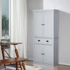 72" Kitchen Pantry, Tall Storage Cabinet, Freestanding Cupboard with Drawer, Doors and Adjustable Shelves, Gray