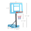 Poolside Basketball Goal, 36.5"-48.5" Height Adjustable Portable Hoop System, Backboard & Fillable Base, Blue