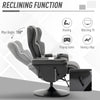 Manual Recliner, Swivel Lounge Armchair with Footrest and Two Cup Holders for Living Room, Black