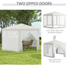 13' x 11' Hexagon Outdoor Party Tent Sun Shelter Canopy with Protective Mesh Screen Walls, Cream White