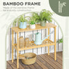 2-Tier Bamboo Shelf, Multifunctional Storage Shelf, Plant Flower Stand for the Bathroom, Kitchen, Living Room, Natural