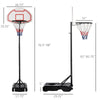 Portable Basketball Hoop System Stand with 29in Backboard, Wheels, Height Adjustable 6.3FT-8.2FT for Indoor Outdoor Use