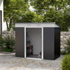 8' x 4' Metal Garden Shed, Backyard Tool Storage Shed with Dual Locking Doors, 2 Air Vents and Steel Frame, Dark Gray