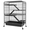 Bunny Cage, 53.5" H Small Animal Cage for Bunny Squirrel with Wheels, Removable Tray, 2 Front Doors, Ramps