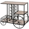 16-Bottle Mobile Bar Cart with Wine Rack Storage, Featuring an Elegant Design & Three Shelves for Storage/Display