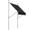 6.5' x 4' Manual Retractable Awning, Non-Screw Freestanding Patio Awning, UV Resistant, for Window or Door, Black