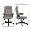 6 Point Vibrating Heated Massage Office Chair, Linen High Back Office Desk Chair, Reclining Backrest, Padded Armrests & Remote, Gray