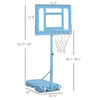 Pool Side Portable Basketball Hoop System Stand Goal with Height Adjustable 3FT-4FT, 32'' Backboard