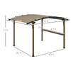 12' x 10' Outdoor Pergola with Bar Counter, Sun Shade Canopy, Aluminum and Steel Frame for Backyard