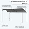 13' x 10' Outdoor Pergola Gazebo, Steel Patio Canopy with Weather-Resistant Fabric and Drainage Holes, Gray