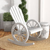 Wooden Rocking Chair, Adirondack Rocker Chair w/ Slatted Design and Oversized Back, for Porch, and Garden, White