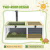 Tortoise Enclosure Wooden Tortoise House with Lamp Holder, Pull-out Waterproof Trays, Openable Lids, Gray