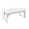 Slatted Wooden Garden Bench, Curved Seat Front Porch Bench, White