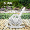 Wooden Rocking Chair, Adirondack Rocker Chair w/ Slatted Design and Oversized Back, for Porch, and Garden, White