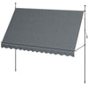 11.5' x 4' Manual Retractable Awning, Non-Screw Freestanding Patio Awning, UV Resistant, for Window or Door, Dark Gray