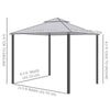 10' x 12' Patio Gazebo Outdoor Canopy Shelter with 2-Tier Roof and Netting, Steel Frame for Garden, Gray