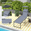 2 Folding Chaise Lounge Pool Chairs, Outdoor Sun Tanning Chairs w/ Sunroof, Headrests, 4-Position Reclining Back, Gray