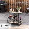 16-Bottle Mobile Bar Cart with Wine Rack Storage, Featuring an Elegant Design & Three Shelves for Storage/Display