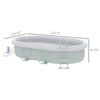 18' x 10' x 3.5' Inflatable Rectangular Above Ground Swimming Pool, Steel Frame Pool with Filter Pump, Safety for 1-8 People