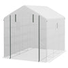 8' x 6' x 7' Portable Walk in Greenhouse with Mesh, Door, Windows, 18 Shelf, Trellis, Plant Labels, White