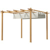 10' x 10' Retractable Pergola Canopy, Aluminum Pergola Sun Shade Shelter for Garden, Patio, Backyard, Deck, Cream