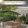 12' x 10' Outdoor Pergola with Bar Counter, Sun Shade Canopy, Aluminum and Steel Frame for Backyard