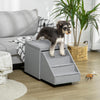 Multi-Purpose Pet Stairs, Storage Ottoman Dog Stairs Cat Stairs for Small Dogs Cats, Pet Steps for Couch, Bed & Window, Light Gray