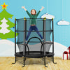 5.3FT Kids Trampoline with Safety Enclosure, for 3-10 Years Old, Indoor & Outdoor Use, Black