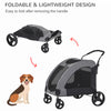 Large Dog Stroller Universal Wheel with Storage Basket Ventilated Foldable Oxford Fabric for Medium Size Dogs, Gray