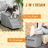 Multi-Purpose Pet Stairs, Storage Ottoman Dog Stairs Cat Stairs for Small Dogs Cats, Pet Steps for Couch, Bed & Window, Light Gray