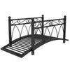 3.3' Metal Arch Zen Garden Pond Bridg with Safety Siderails for Stream, Fish Pond, Black