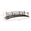 7' Metal Arch Garden Bridge Arc Footbridge with Side Railings Decorative Scrollwork, Bronze