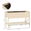 Galvanized Raised Garden Bed, Metal Planter Box with Legs, Storage Shelf and Bed Liner, Cream