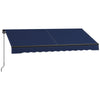 10' x 8' Retractable Awning, 280gsm UV Resistant Sunshade Shelter for Deck, Balcony, Yard, Blue