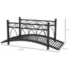 3.3' Metal Arch Zen Garden Pond Bridg with Safety Siderails for Stream, Fish Pond, Black