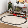 Electric Train Set for Kids, Battery-Powered Christmas Train Toy Set with Sounds & Lights, Classic Toy Train Set for 3-8 Years, Red